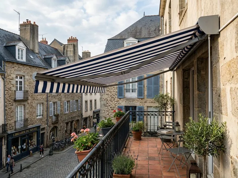 Store banne installé sur une terrasse